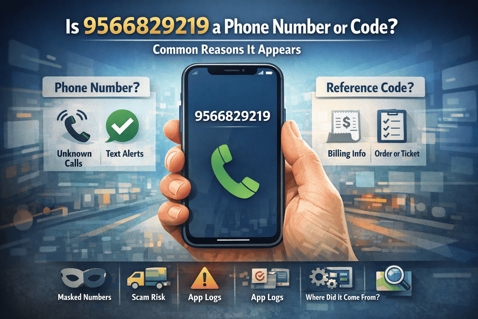 9566829219 phone number or code infographic showing common reasons