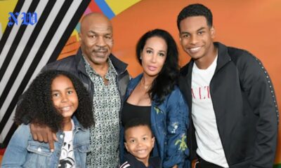 Mike Tyson with his wife, childrens and sol xochitl at an event